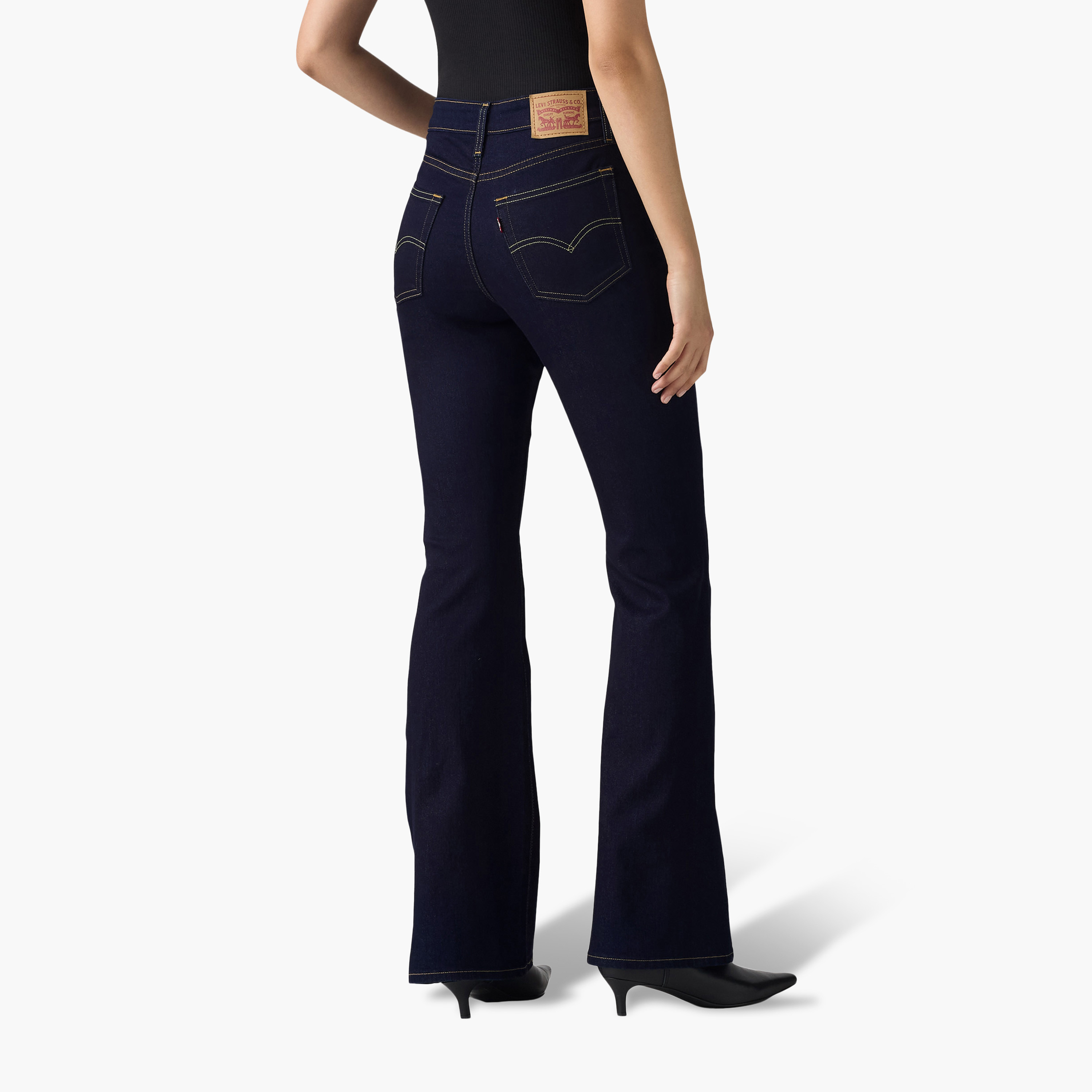 Levi's 726 Flare Fit Blue Plain Women's Jeans Inseam 30-women-clothing-bottoms-jeans-image-4