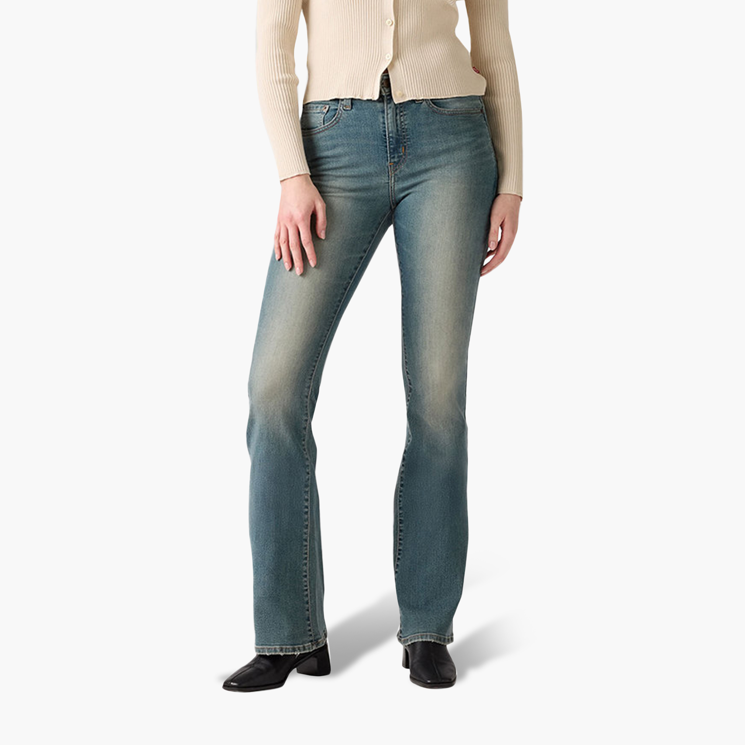Levi's 726 Flare Fit Blue Washed Women's Jeans Inseam 30-women-clothing-bottoms-jeans-image-1