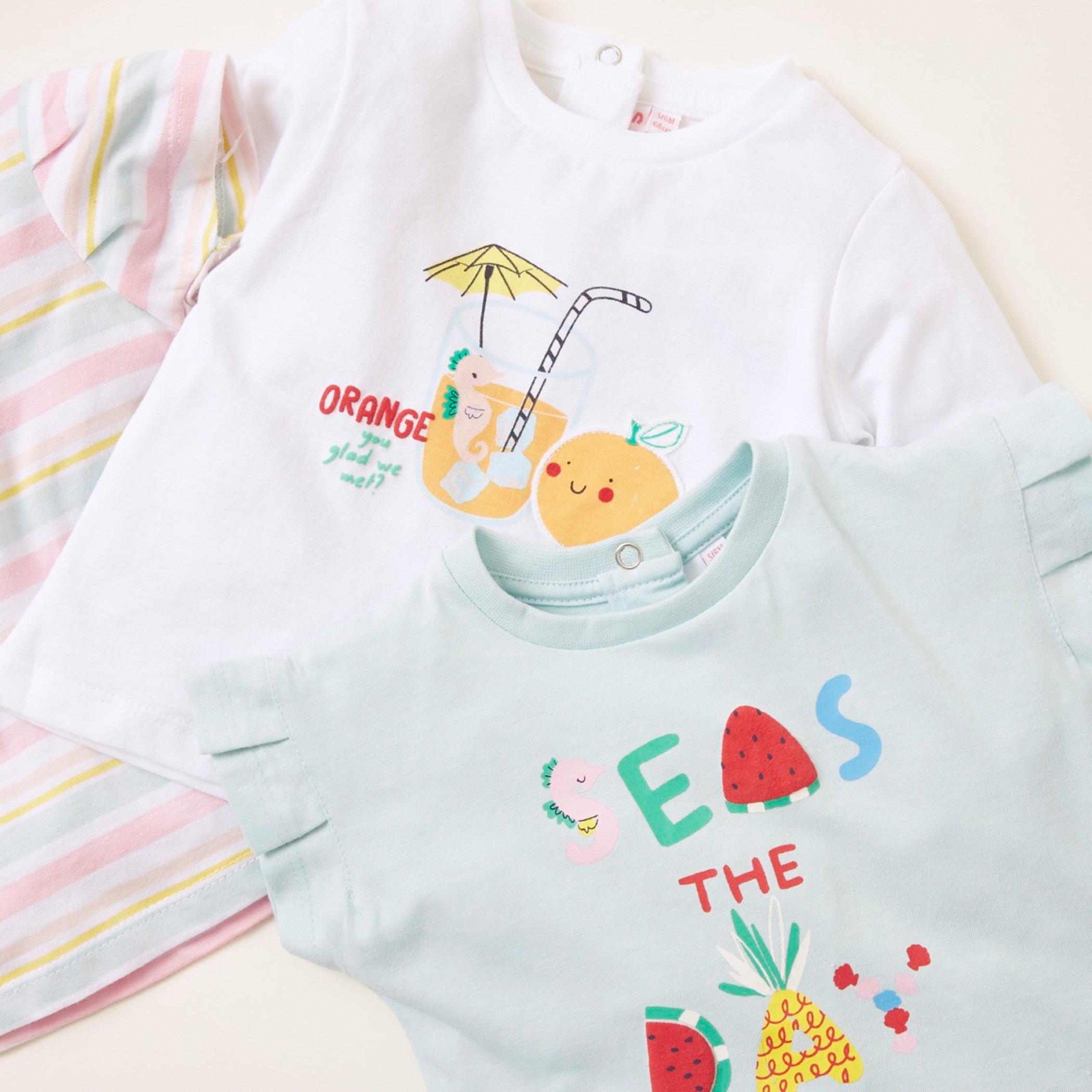 Juniors Printed T-shirt with Short Sleeves - Pack of 3-baby-girls-clothing-tshirts-image-5