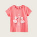 Juniors Flamingo Print T-shirt with Round Neck and Short Sleeves-Shirts-thumbnail-0