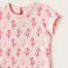 Juniors Flamingo Print Round Neck T-shirt with Short Sleeves-T Shirts-thumbnail-1