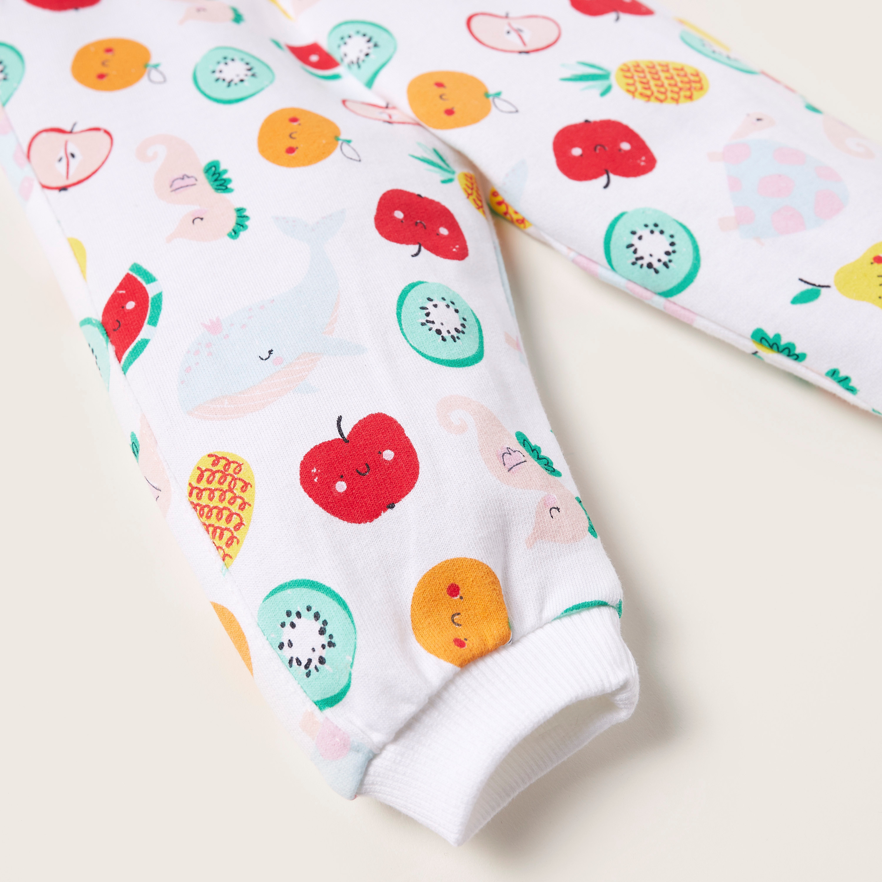 Juniors Graphic Print Jog Pants with Elasticised Waistband - Set of 2-baby-girls-clothing-bottoms-joggersandtrackpants-image-3