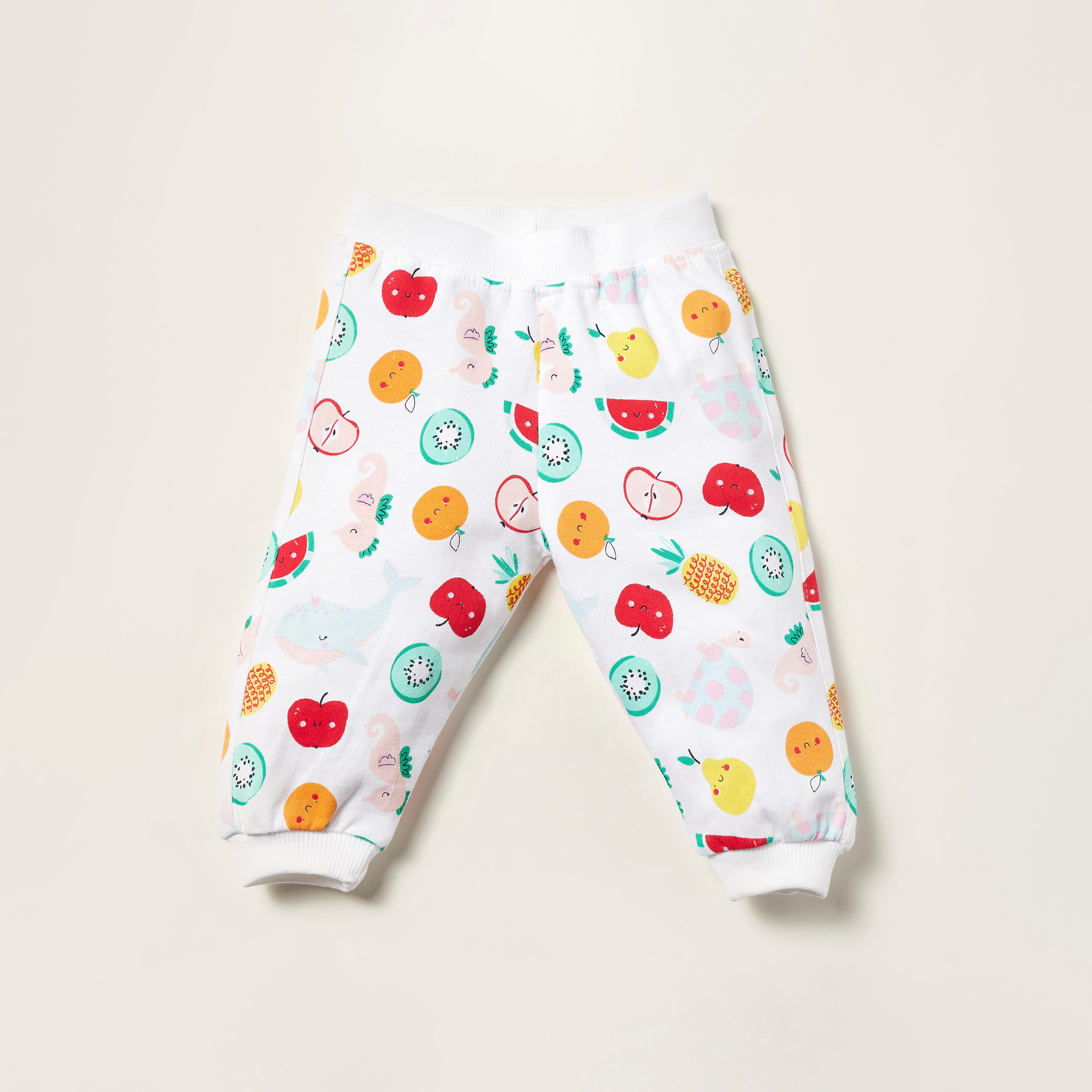 Juniors Graphic Print Jog Pants with Elasticised Waistband - Set of 2-baby-girls-clothing-bottoms-joggersandtrackpants-image-5