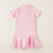 Juniors Solid Dress with Polo Neck and Short Sleeves-Dresses%2C Gowns and Frocks-thumbnail-3