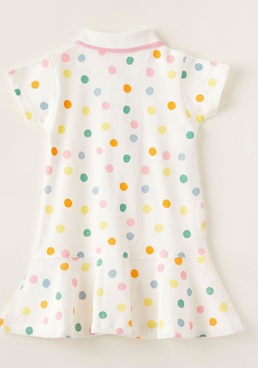 Juniors Polka Dot Print Dress with Short Sleeves-Dresses%2C Gowns and Frocks-image-3