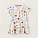 Juniors Printed Polo Dress with Short Sleeves-Dresses%2C Gowns and Frocks-thumbnail-0