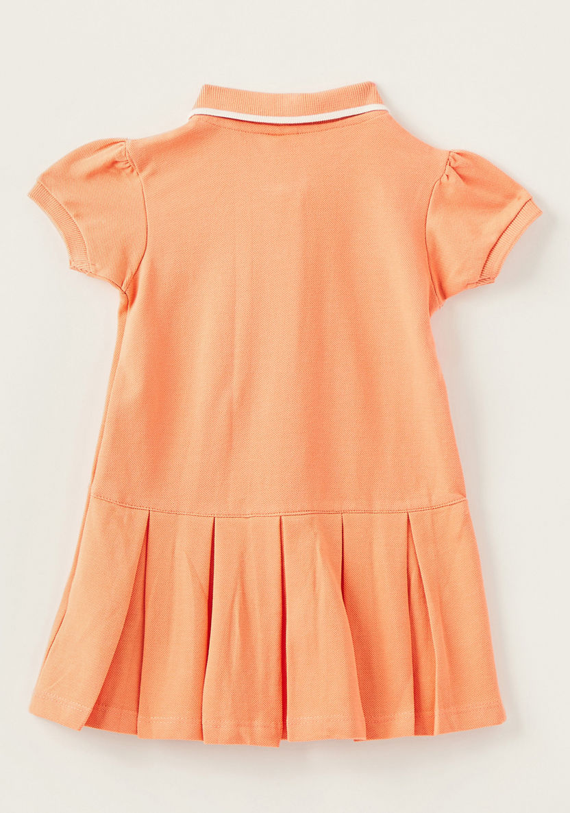 Juniors Solid Polo Dress with Short Sleeves-Dresses%2C Gowns and Frocks-image-3