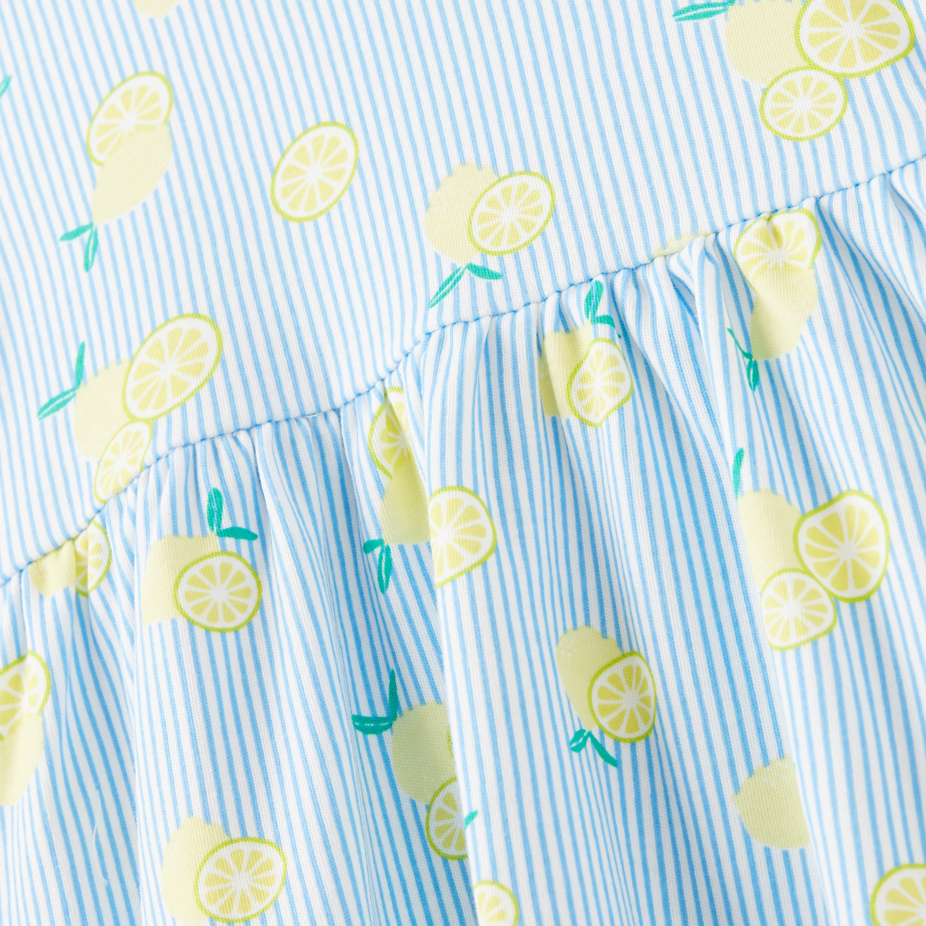 Juniors Lemon Print Dress with Round Neck and Press Button Closure-baby-girls-clothing-dressesandjumpsuits-image-2