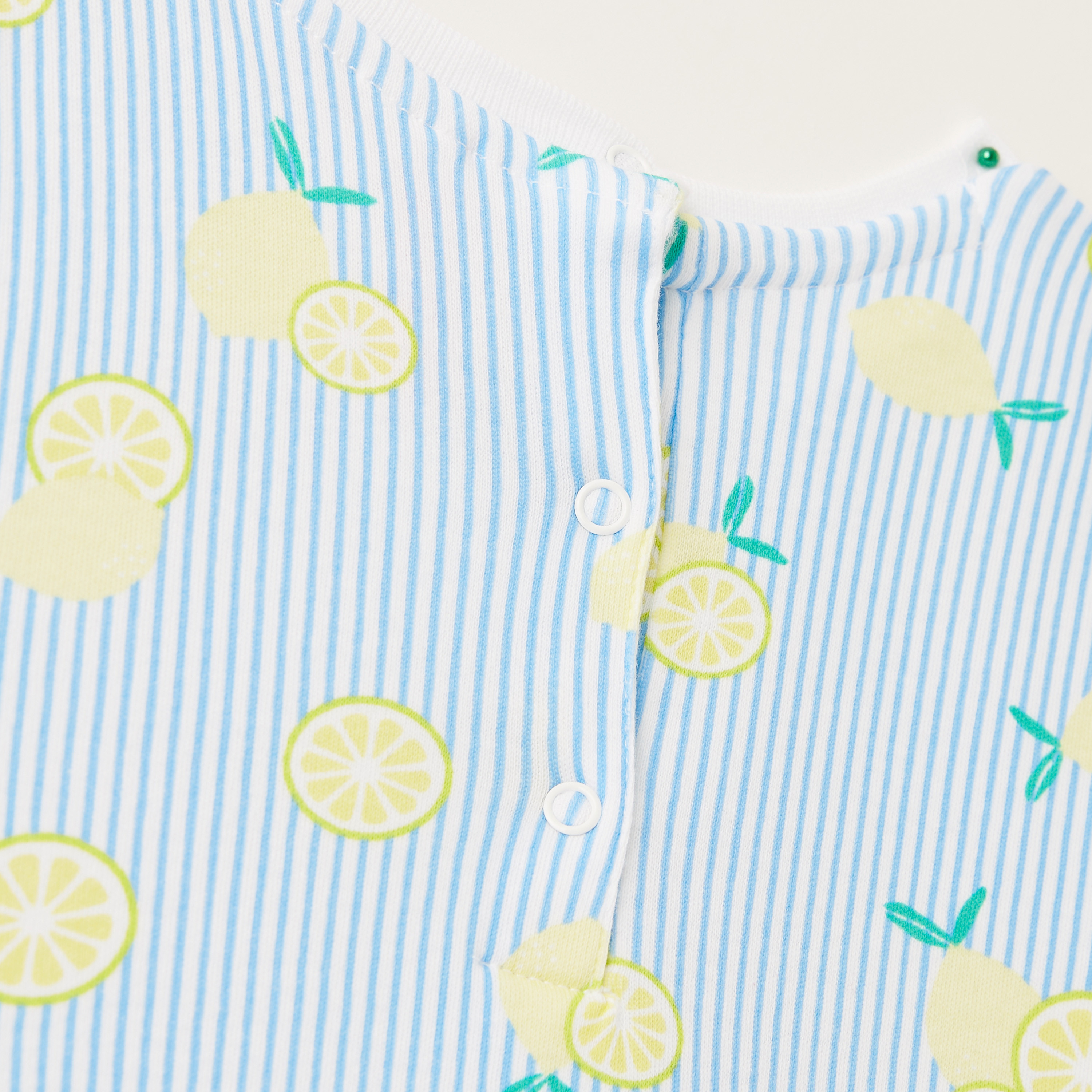 Juniors Lemon Print Dress with Round Neck and Press Button Closure-baby-girls-clothing-dressesandjumpsuits-image-4