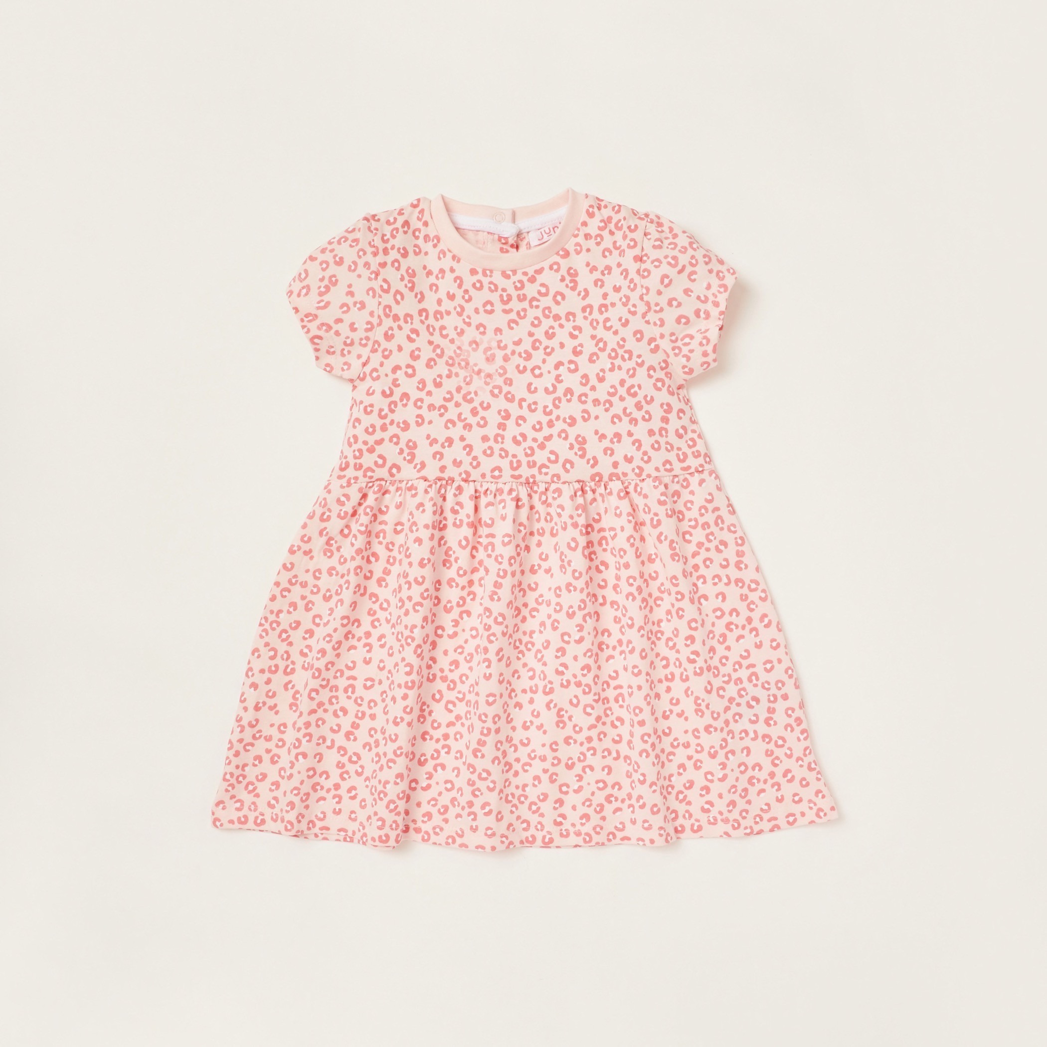 فستان بياقة مستديرة وأكمام قصيرة وطبعات من جونيورز - طقم من قطعتين-baby-girls-clothing-dressesandjumpsuits-image-2