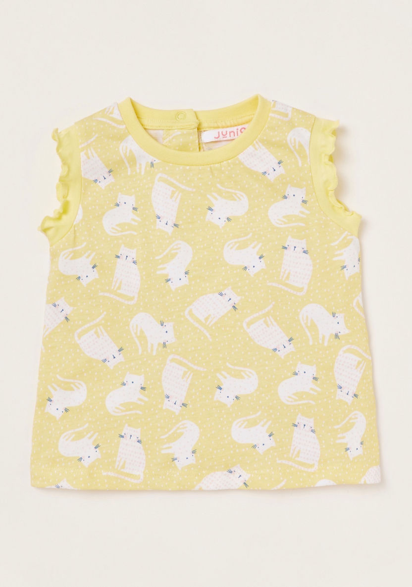 Juniors Printed 3-Piece T-shirt and Shorts Set-Clothes Sets-image-3