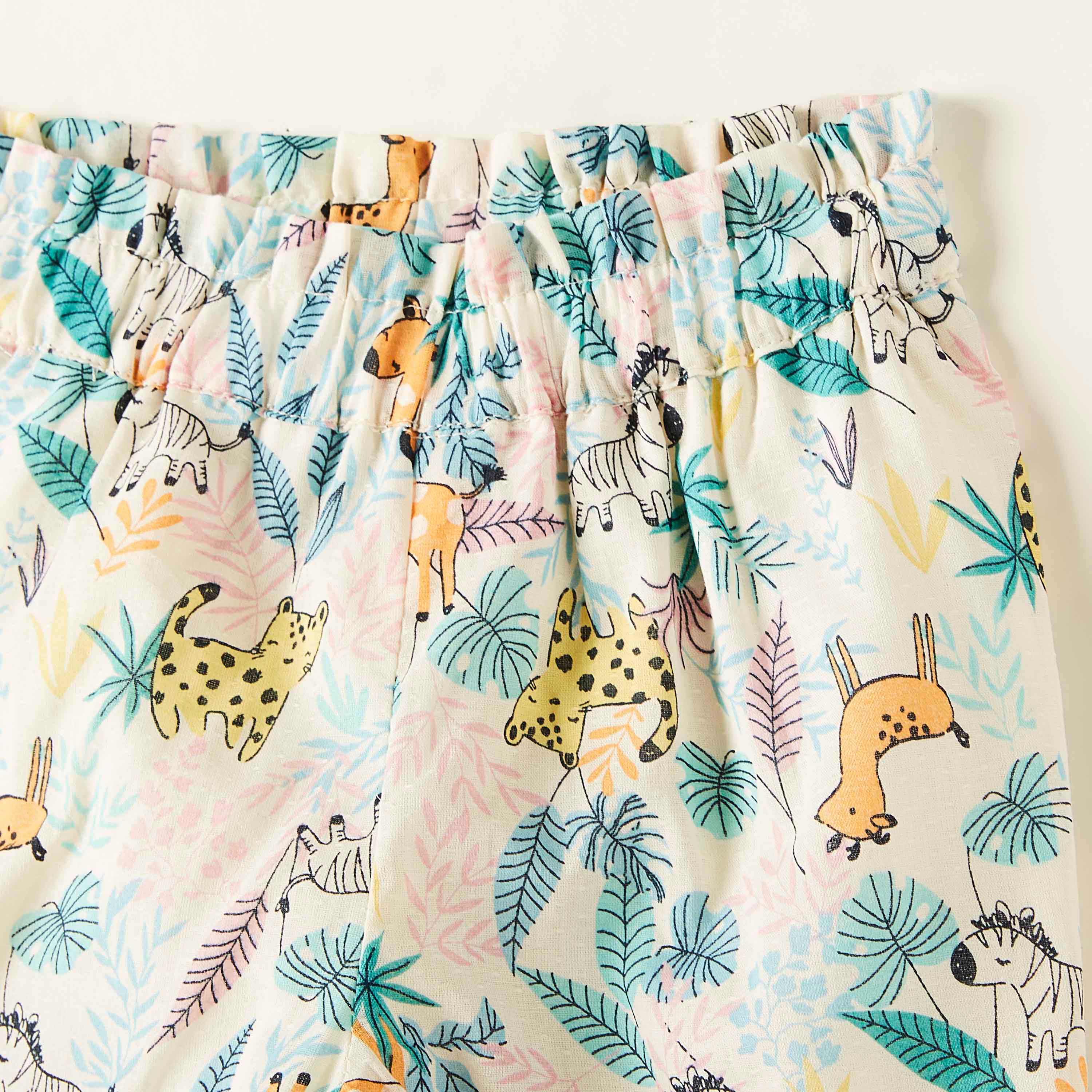 Juniors All-Over Animal Print Pants with Elasticised Waistband-baby-girls-clothing-bottoms-trousers-image-2