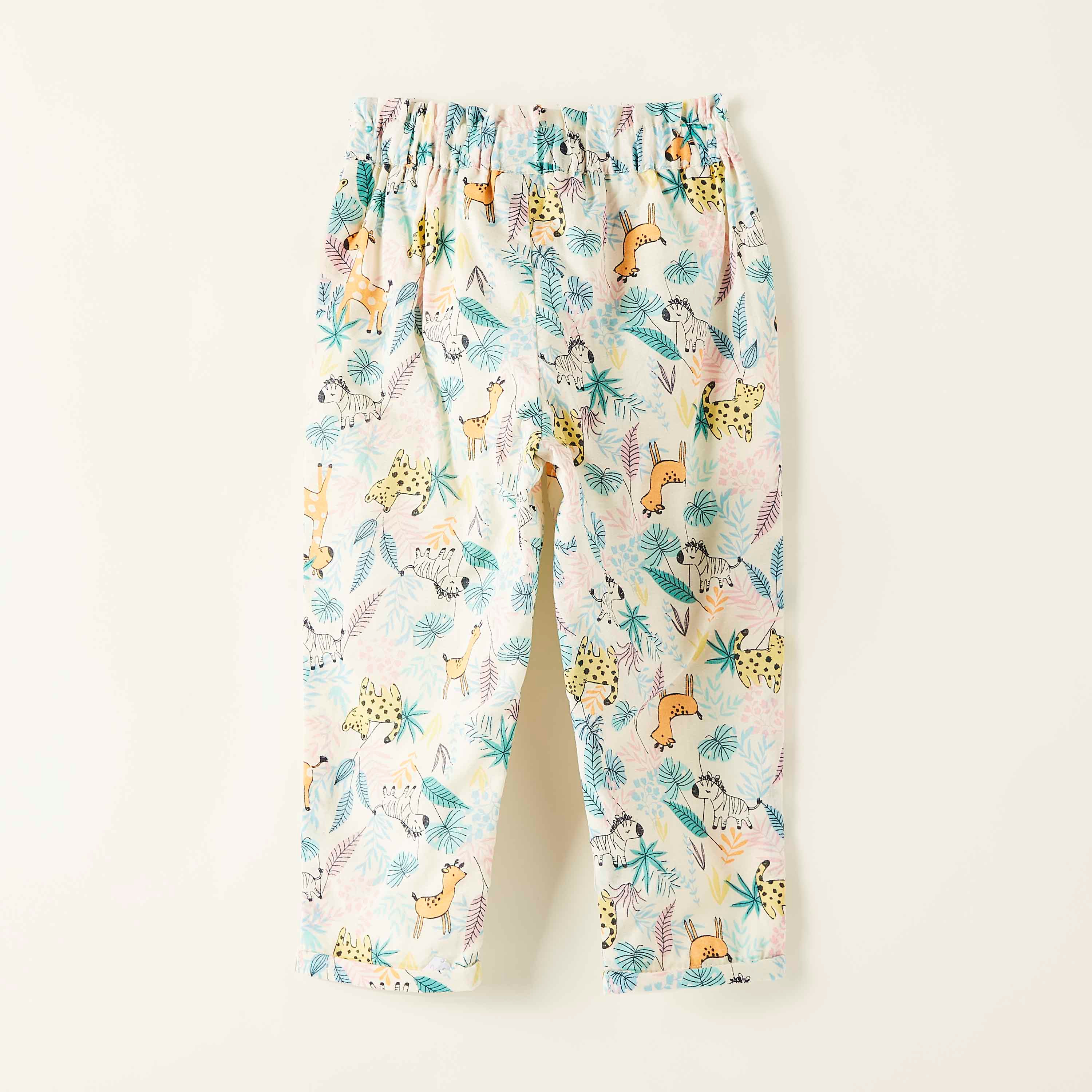 Juniors All-Over Animal Print Pants with Elasticised Waistband-baby-girls-clothing-bottoms-trousers-image-4