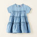Juniors Ruffle Detail Dress with Round Neck and Short Sleeves-Dresses%2C Gowns and Frocks-thumbnail-0
