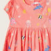 Juniors Graphic Print Dress with Round Neck and Cap Sleeves-Dresses%2C Gowns and Frocks-thumbnail-1
