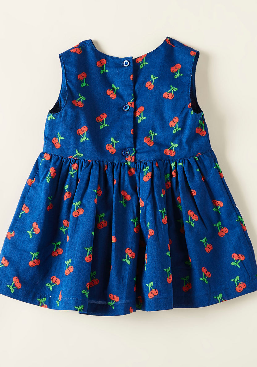 Juniors All-Over Cherry Print Sleeveless Dress with Round Neck-Dresses%2C Gowns and Frocks-image-3