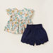 Juniors Print Round Neck Top and Contrast Shorts Set-Clothes Sets-thumbnail-0