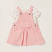 Juniors All-Over Print Short Sleeves T-shirt with Solid Pinafore Set-Clothes Sets-thumbnail-0