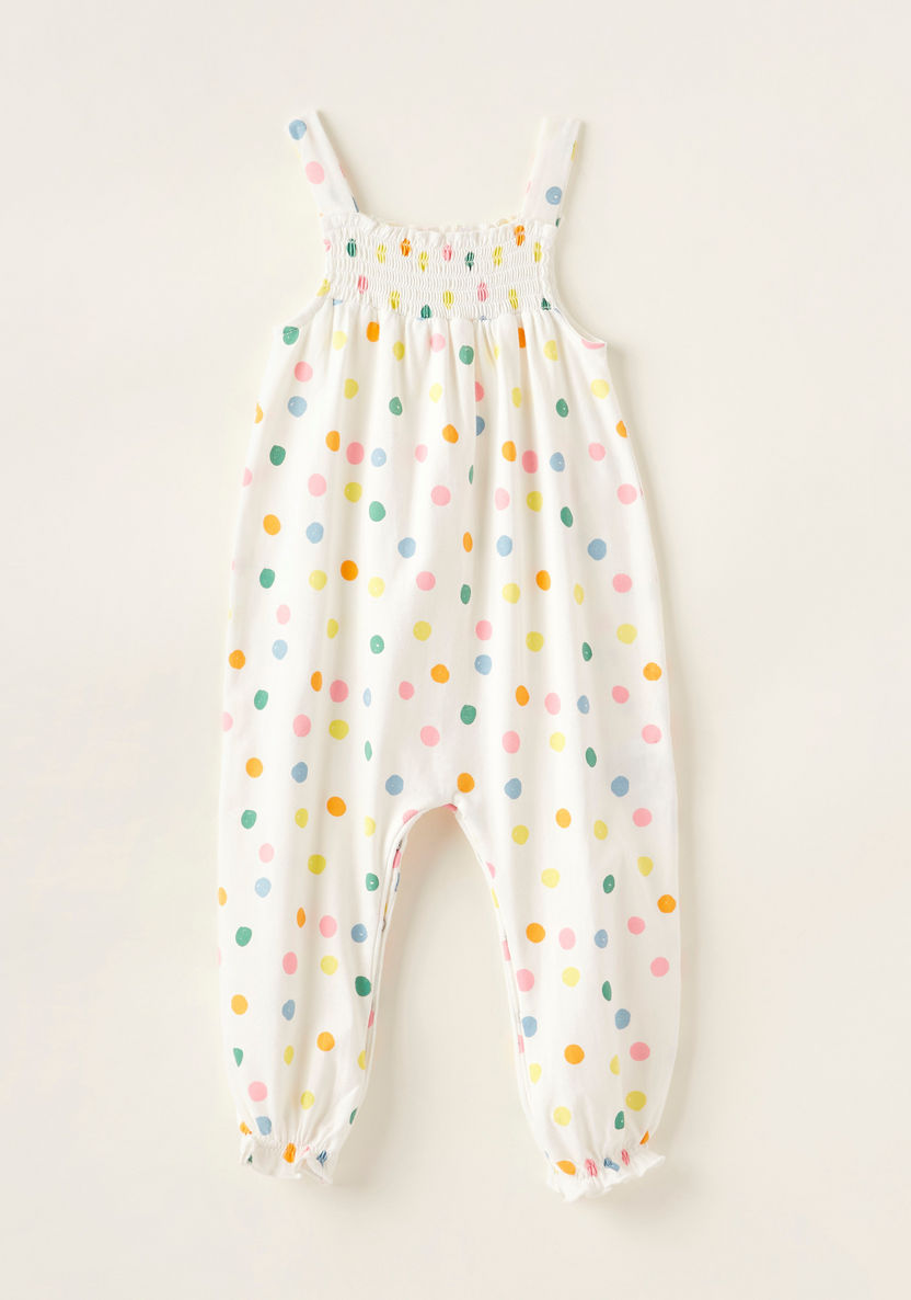 Juniors All-Over Polka Dot Print Romper with Press Button Closure-Rompers%2C Dungarees and Jumpsuits-image-0