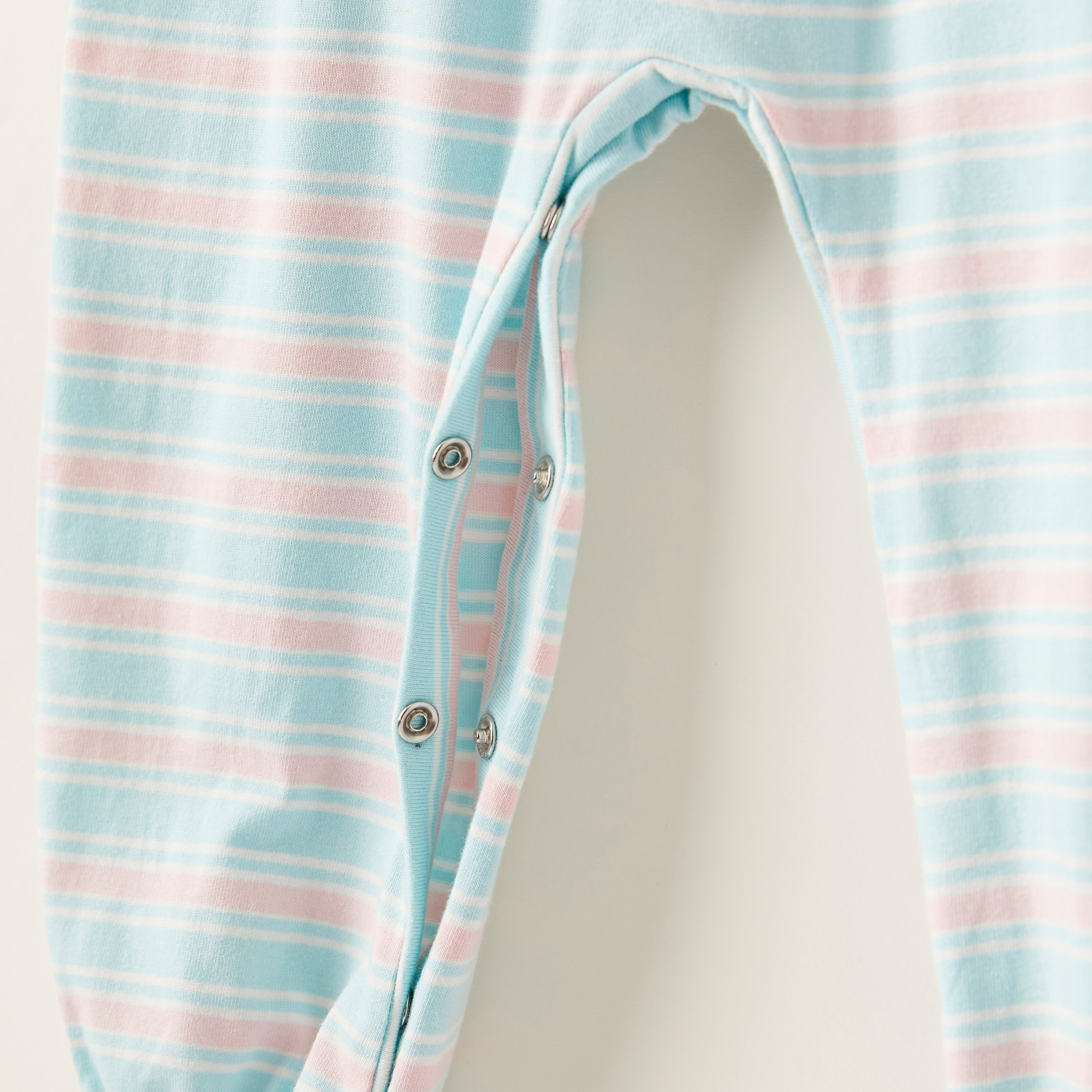 Juniors Striped Sleeveless Romper with Smocking Detail-baby-girls-clothing-rompers-image-3