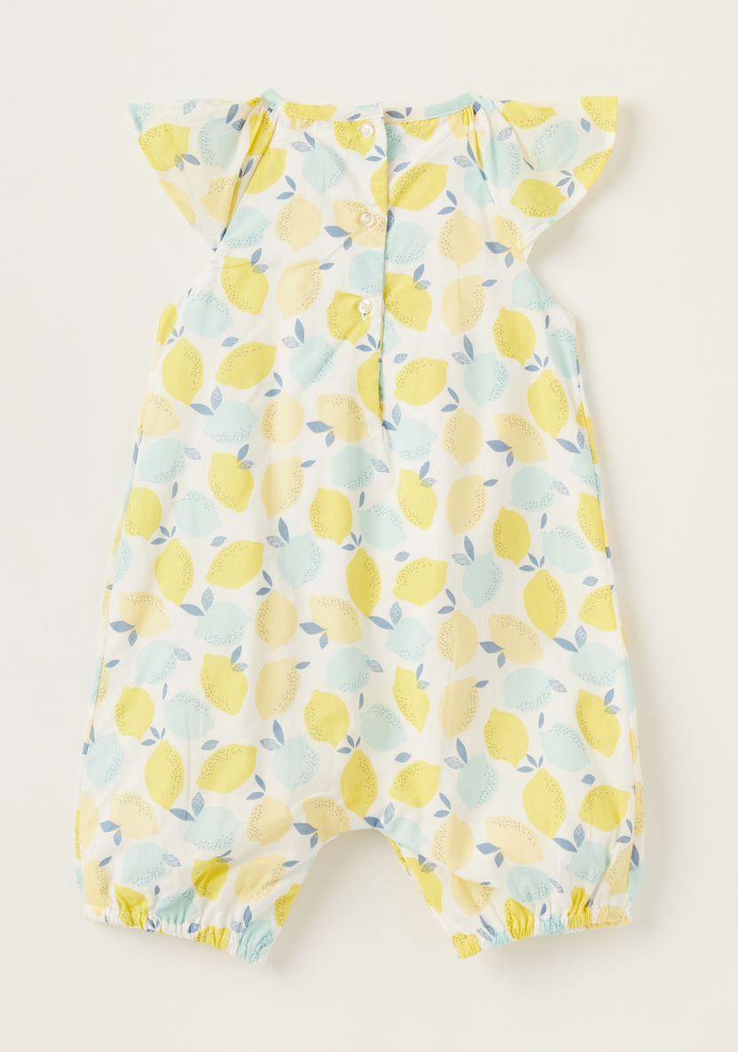 Juniors Lemon Print Romper with Short Sleeves-Rompers%2C Dungarees and Jumpsuits-image-3
