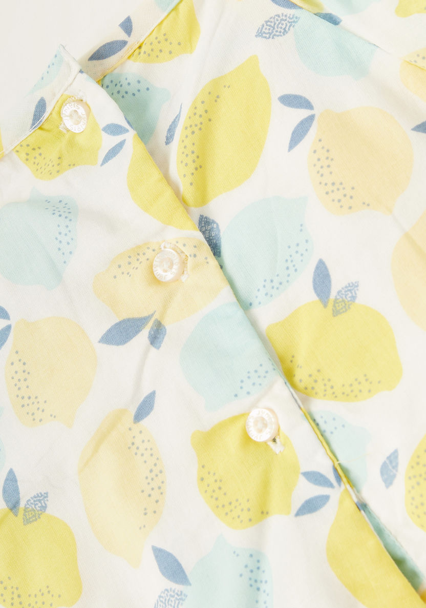 Juniors Lemon Print Romper with Short Sleeves-Rompers%2C Dungarees and Jumpsuits-image-4