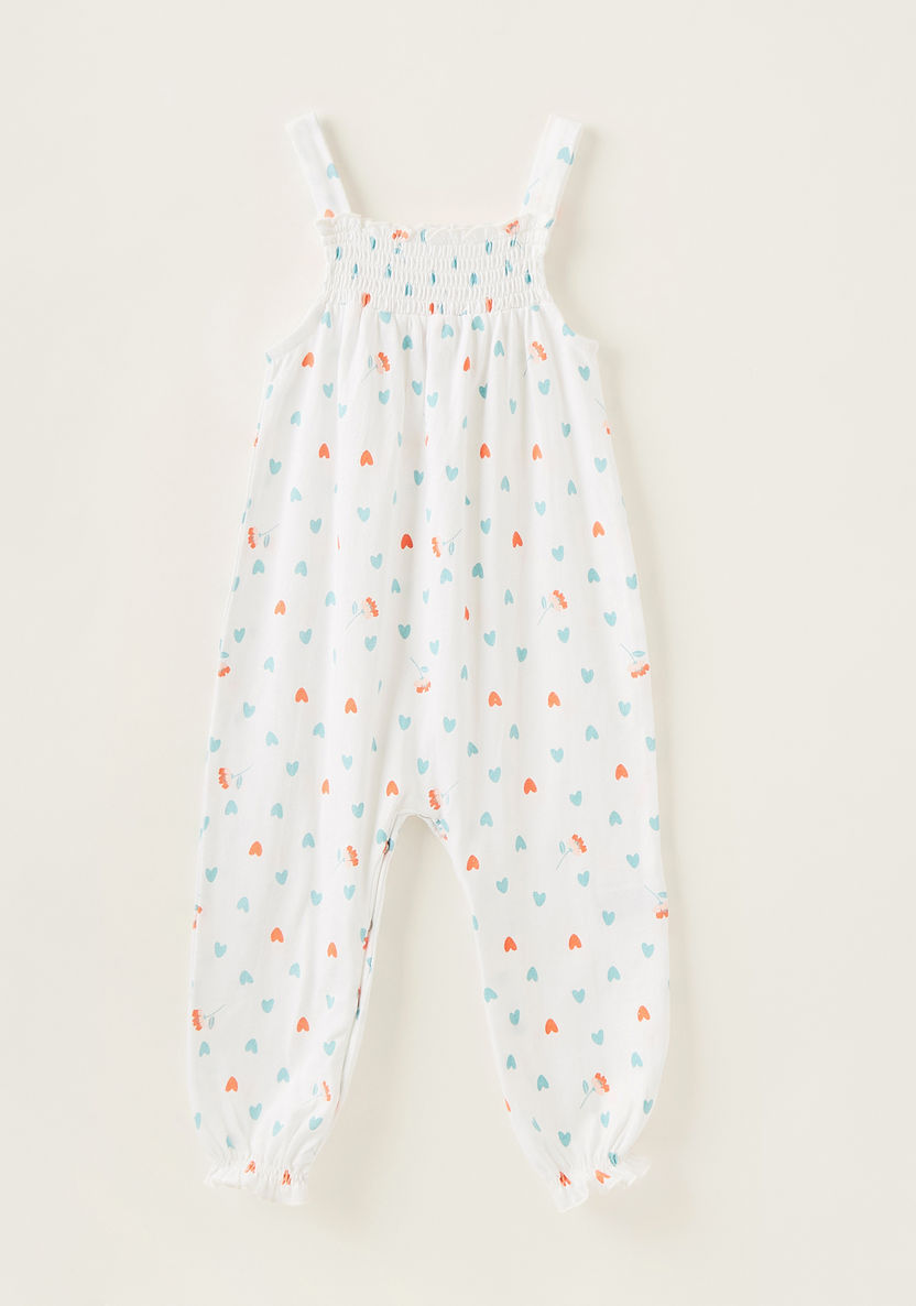 Juniors Printed Romper with Straps and Ruched Detail-Rompers%2C Dungarees and Jumpsuits-image-0