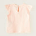 Giggles Schiffli Detail T-shirt with Round Neck and Cap Sleeves-T Shirts-thumbnail-3
