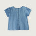 Giggles Chambray Frilled Blouse with Short Sleeves and Round Neck-Blouses-thumbnail-4