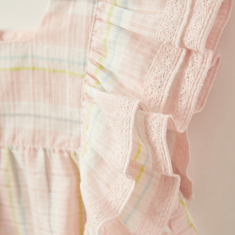 Giggles Striped Top with Ruffle Detail