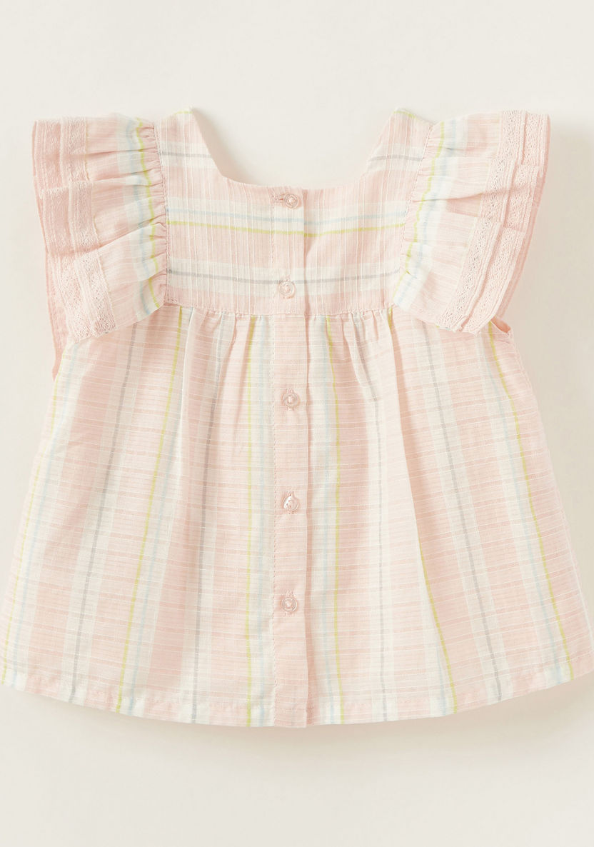 Giggles Striped Top with Ruffle Detail-Blouses-image-2