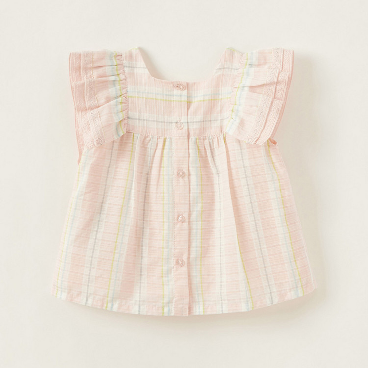 Giggles Striped Top with Ruffle Detail