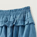 Giggles Solid Chambray Pants with Ruffle Detail-Pants-thumbnail-2