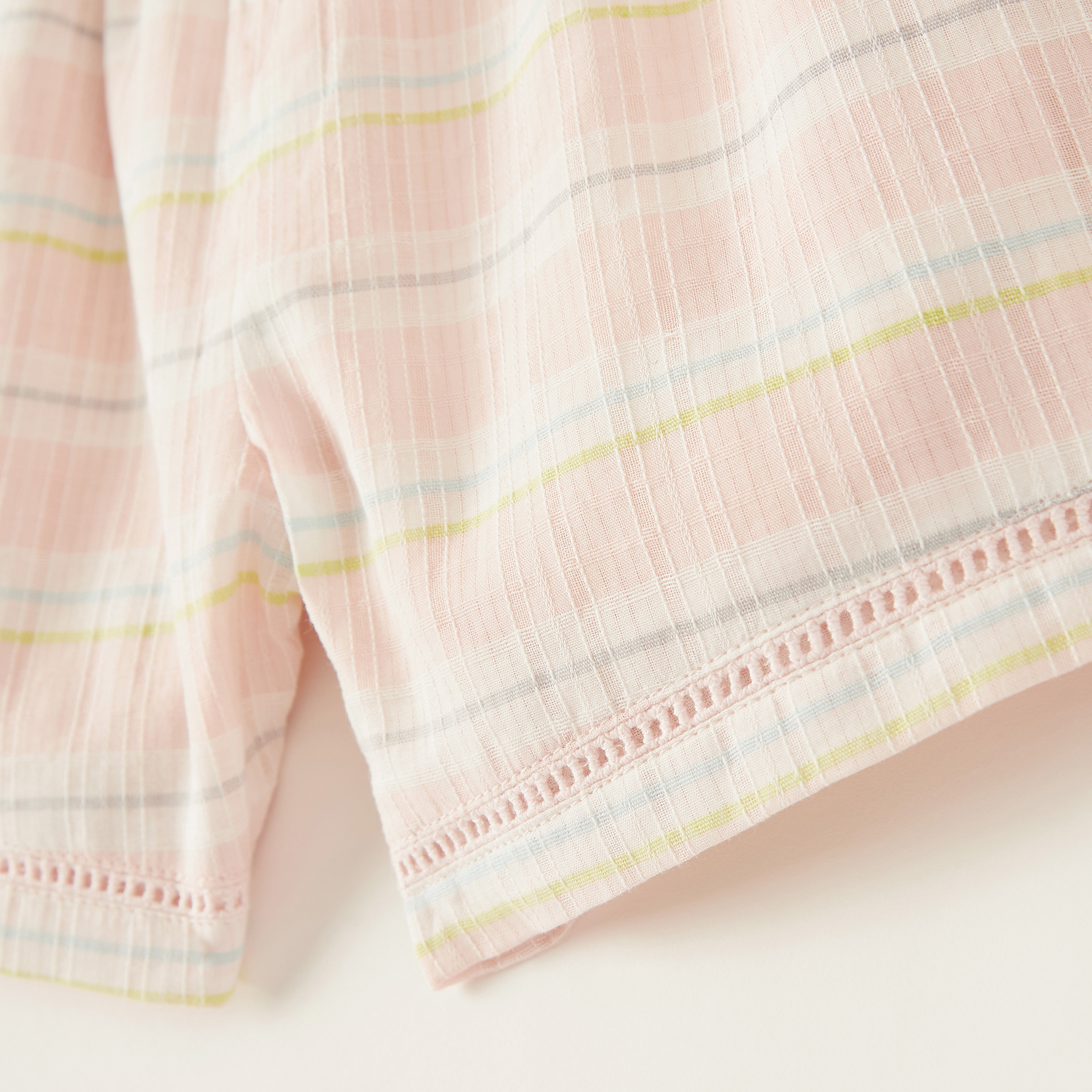 Giggles Striped Shorts with Button Detail and Elasticised Waistband-baby-girls-clothing-bottoms-shorts-image-4