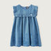 Giggles Round Neck Chambray Dress with Frilly Yoke-Dresses%2C Gowns and Frocks-thumbnail-0