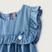 Giggles Round Neck Chambray Dress with Frilly Yoke-Dresses%2C Gowns and Frocks-thumbnail-1