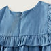 Giggles Round Neck Chambray Dress with Frilly Yoke-Dresses%2C Gowns and Frocks-thumbnail-3