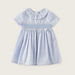 Giggles Striped Dress with Short Sleeves and Ruffle Detail-Dresses%2C Gowns and Frocks-thumbnail-0
