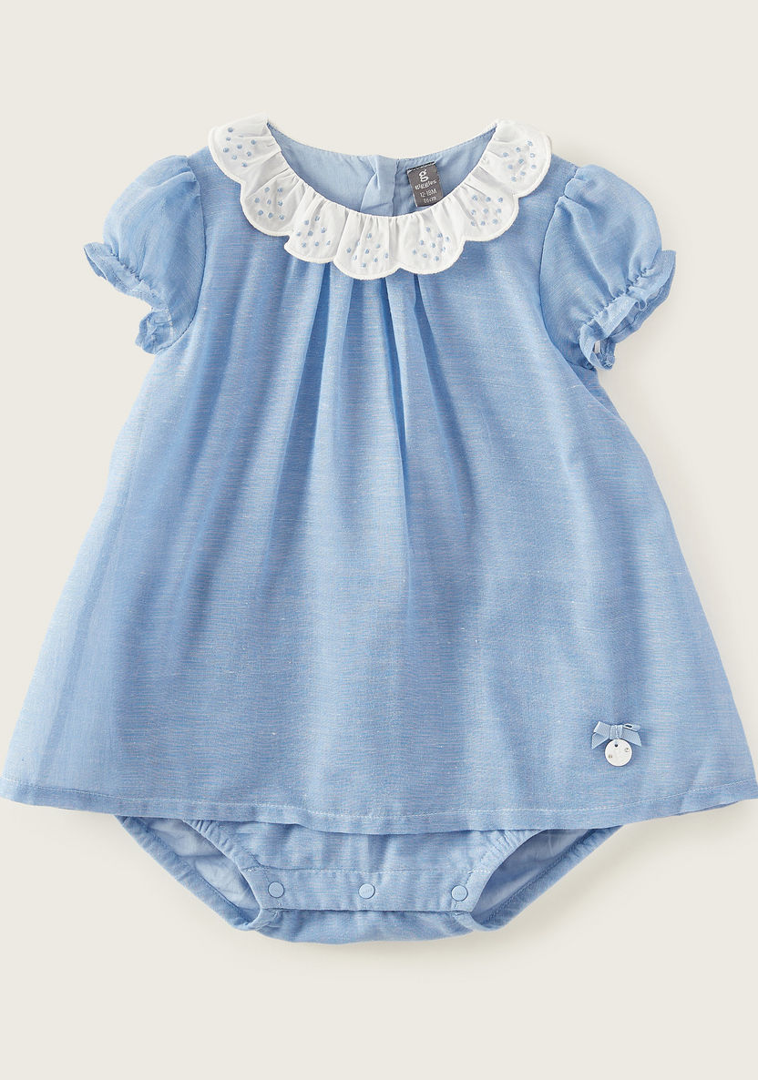 Giggles Scallop Collar Romper Dress with Short Sleeves-Rompers%2C Dungarees and Jumpsuits-image-0