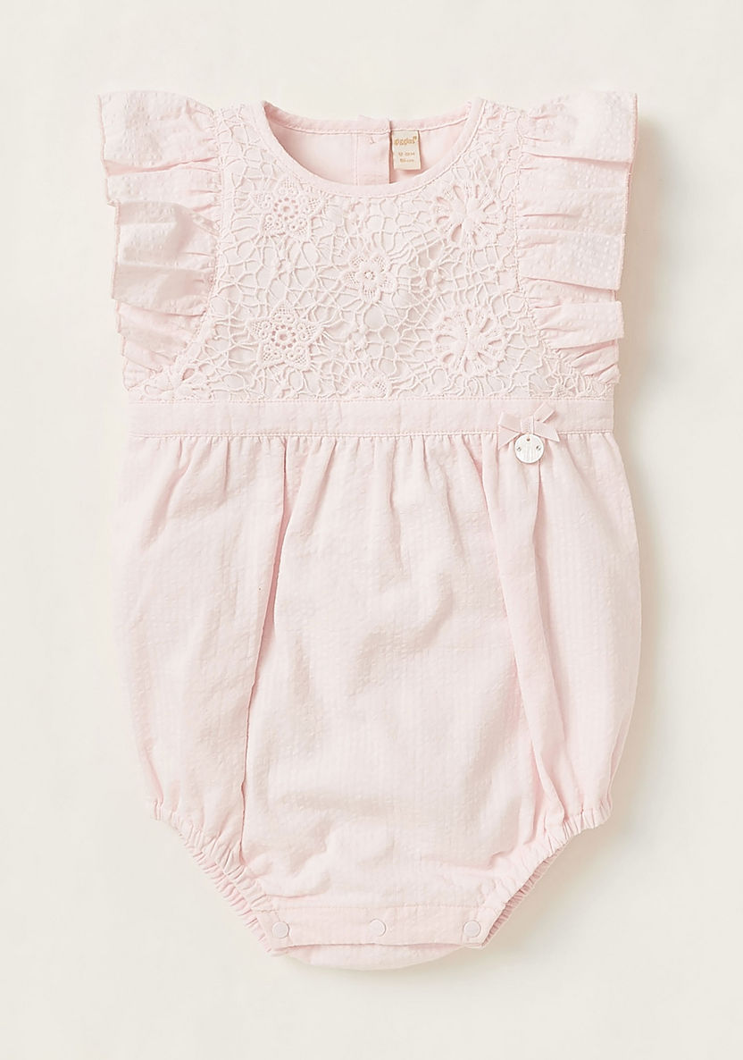 Giggles Ruffle Detailed Romper with Round Neck-Rompers, Dungarees & Jumpsuits-image-0