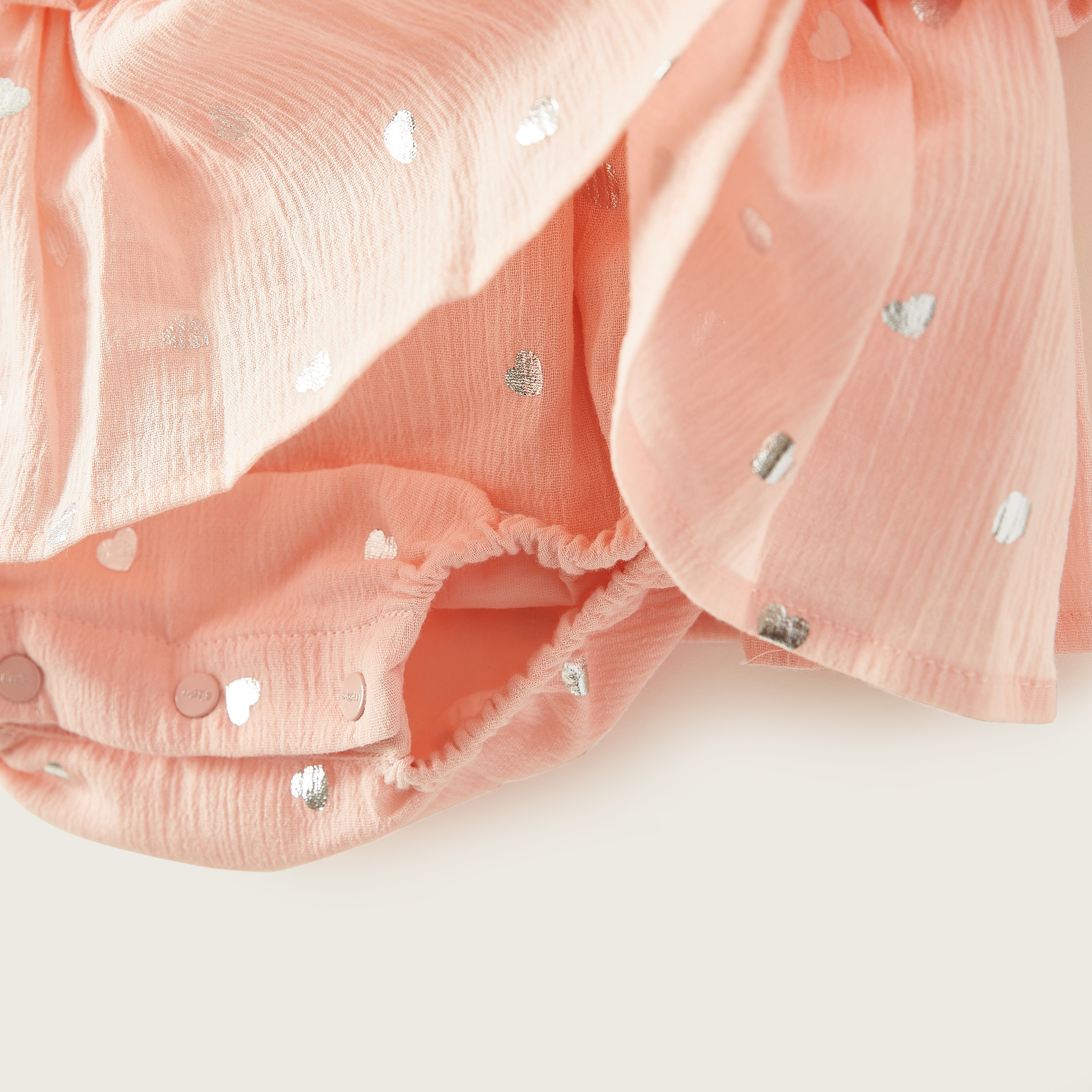 Giggles Foil Print Sleeveless Romper with Ruffle Detail-baby-girls-clothing-rompers-image-3