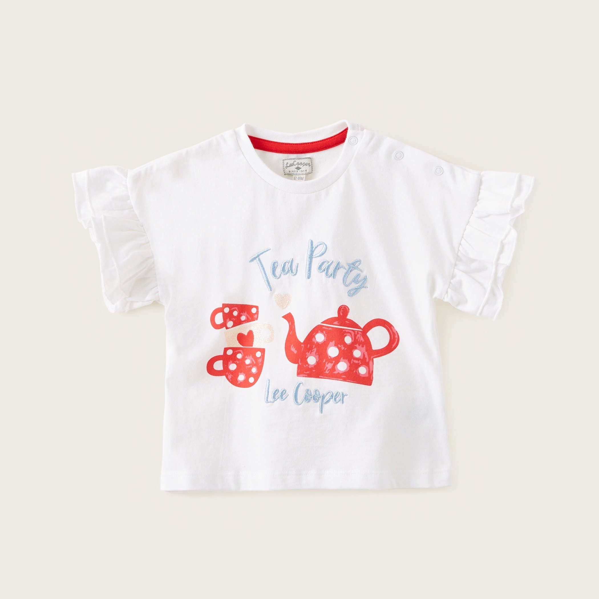 Lee Cooper Graphic Print T-shirt with Round Neck and Short Sleeves-baby-girls-clothing-tshirts-image-1