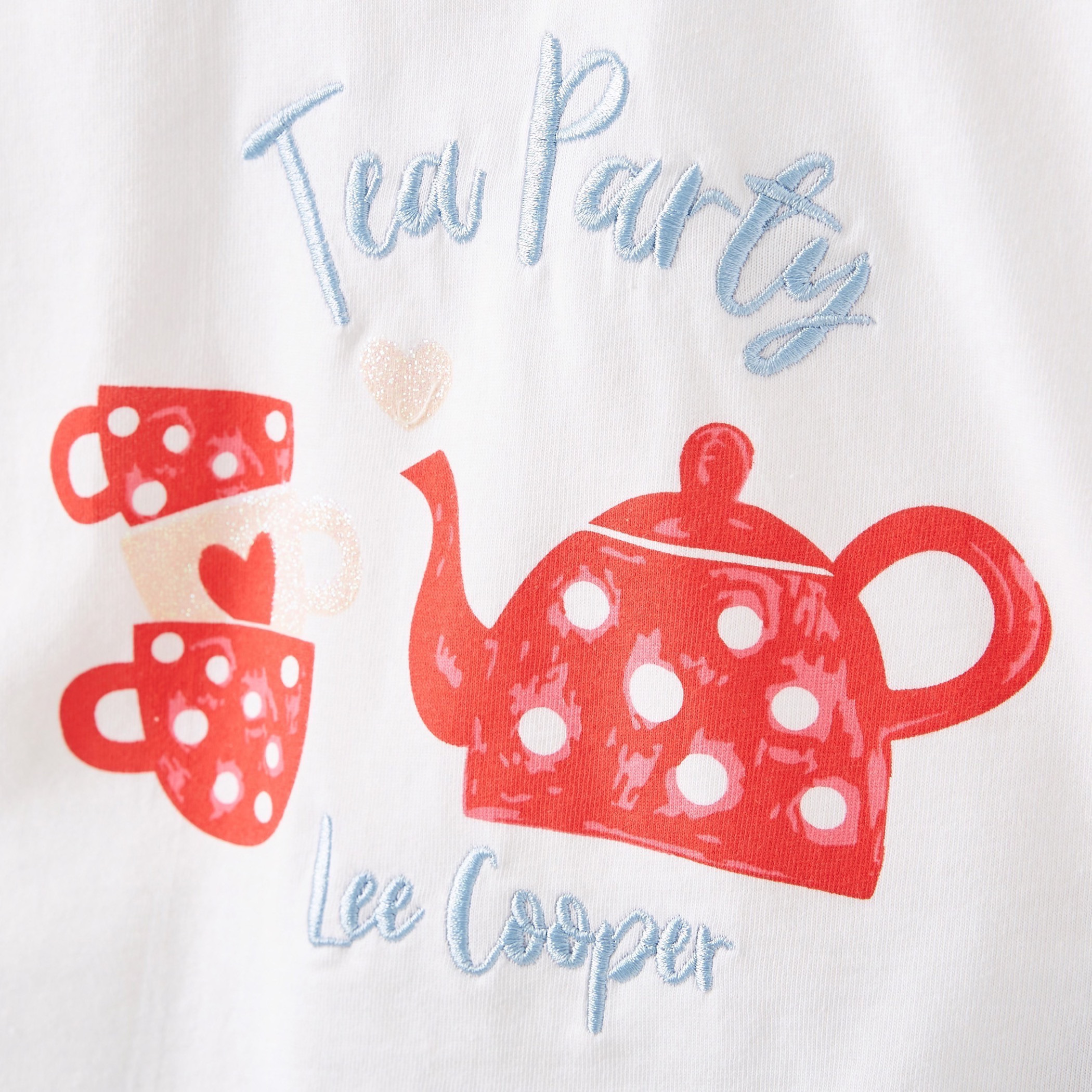 Lee Cooper Graphic Print T-shirt with Round Neck and Short Sleeves-baby-girls-clothing-tshirts-image-2