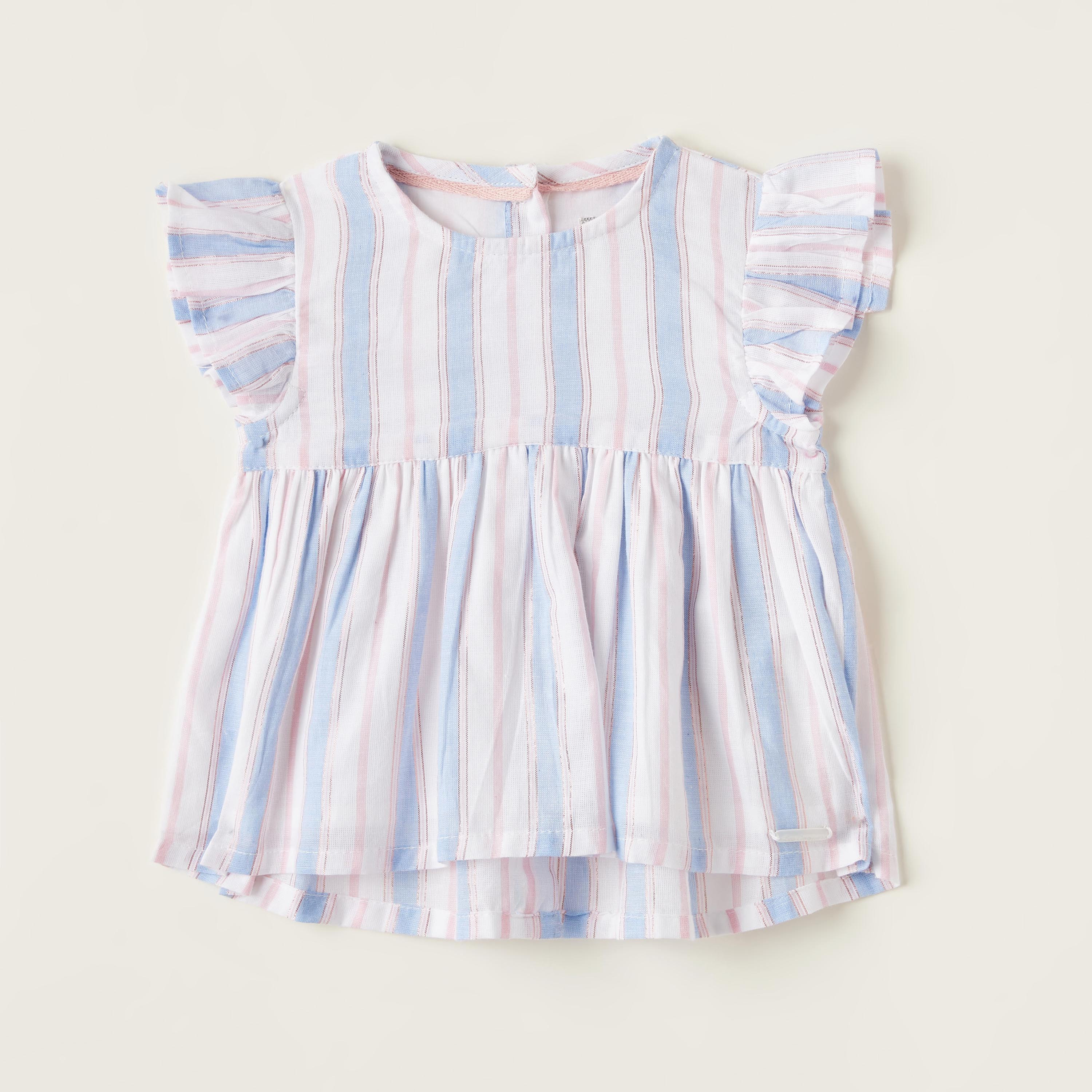 Lee Cooper Striped Top with Short Sleeves-baby-girls-clothing-blousesandshirts-image-1