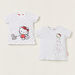Hello Kitty Print Graphic Print T-shirt with Short Sleeves - Set of 2-T Shirts-thumbnail-0