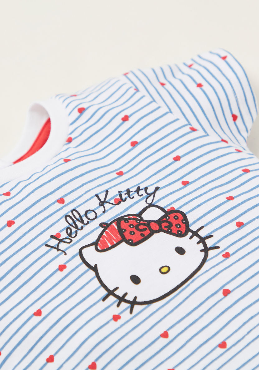 Hello Kitty Graphic Print T-shirt with Short Sleeves - Set of 2-T Shirts-image-3