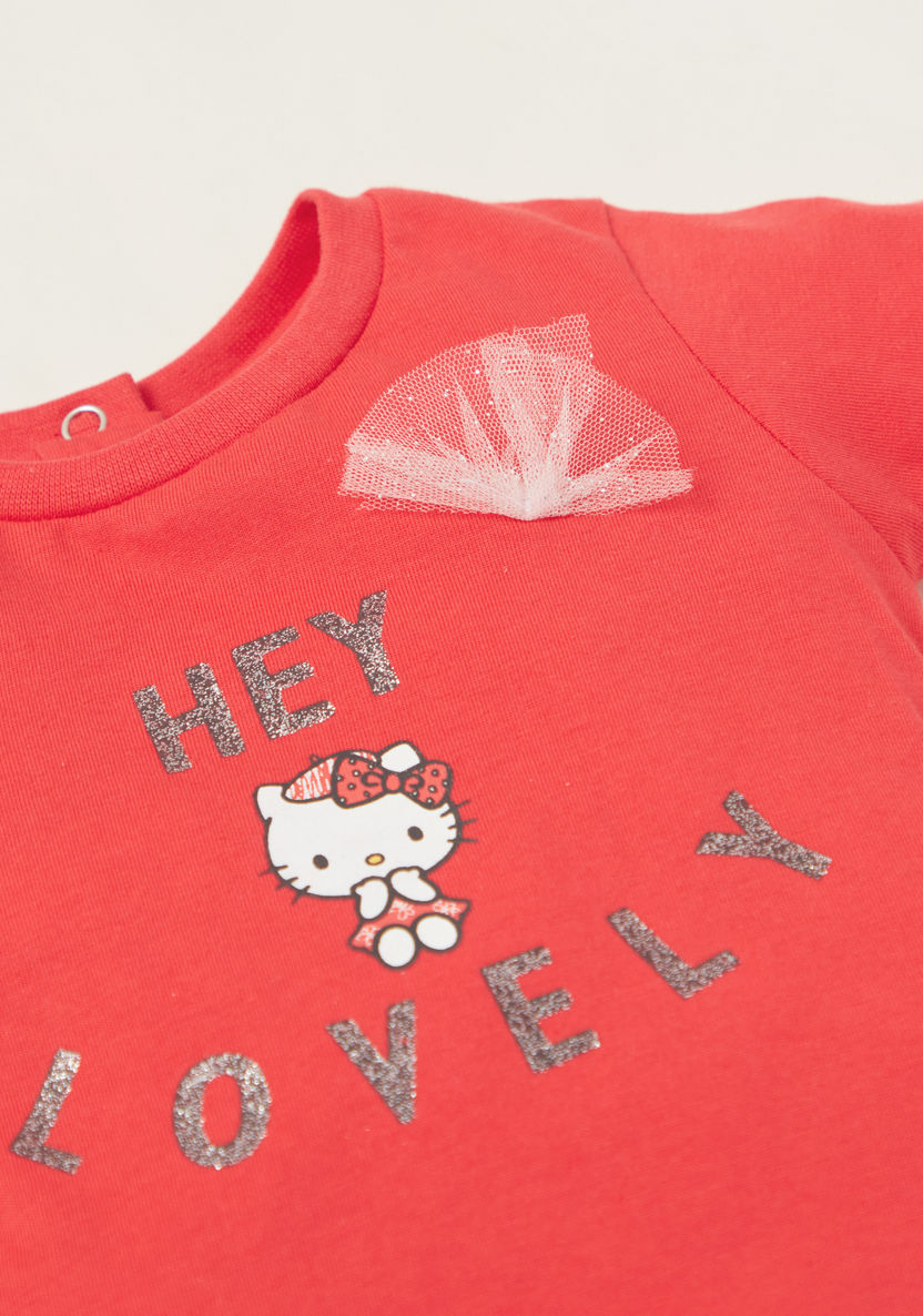 Hello Kitty Graphic Print T-shirt with Short Sleeves - Set of 2-T Shirts-image-4