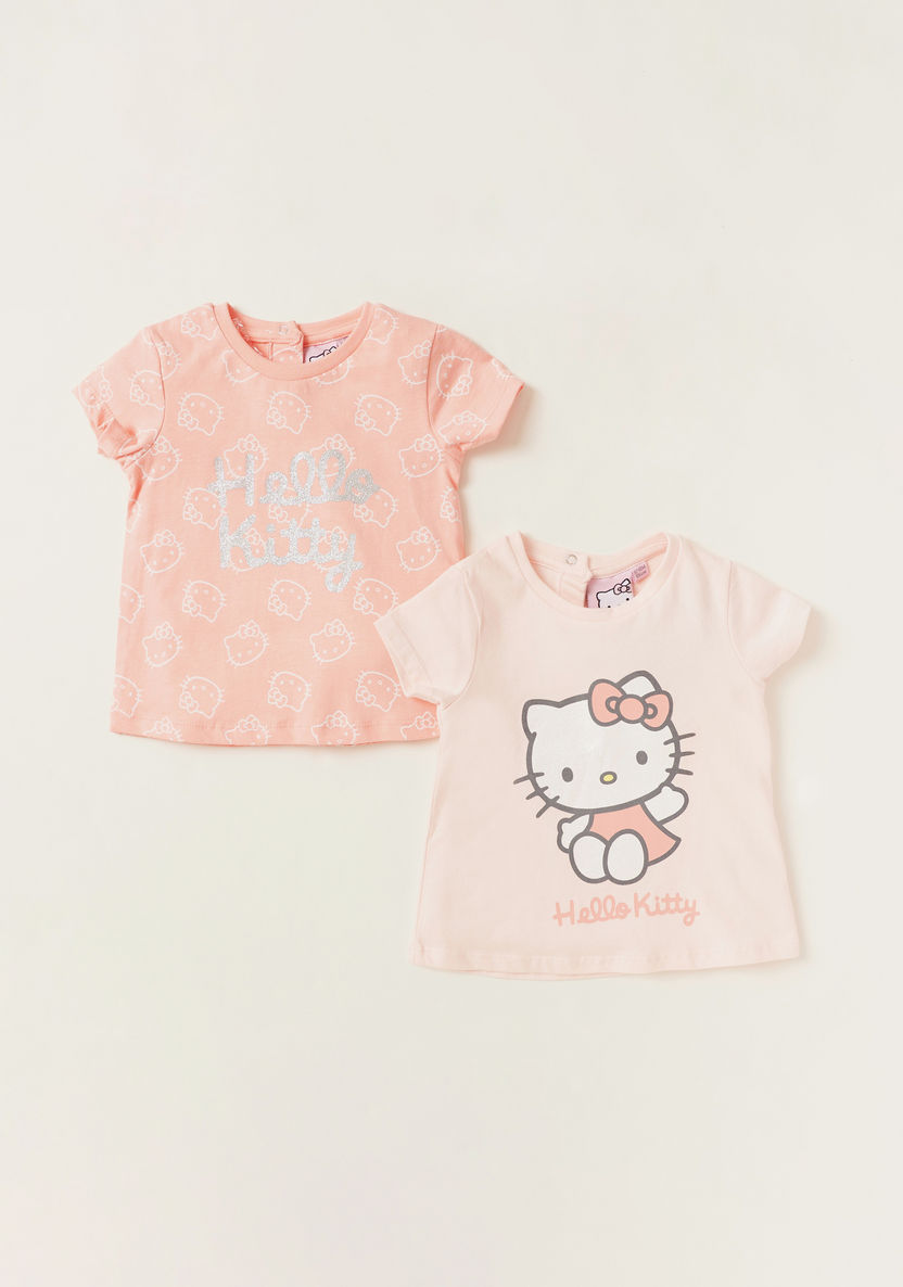Juniors Hello Kitty Round Neck T-shirt - Set of 2-T Shirts-image-0