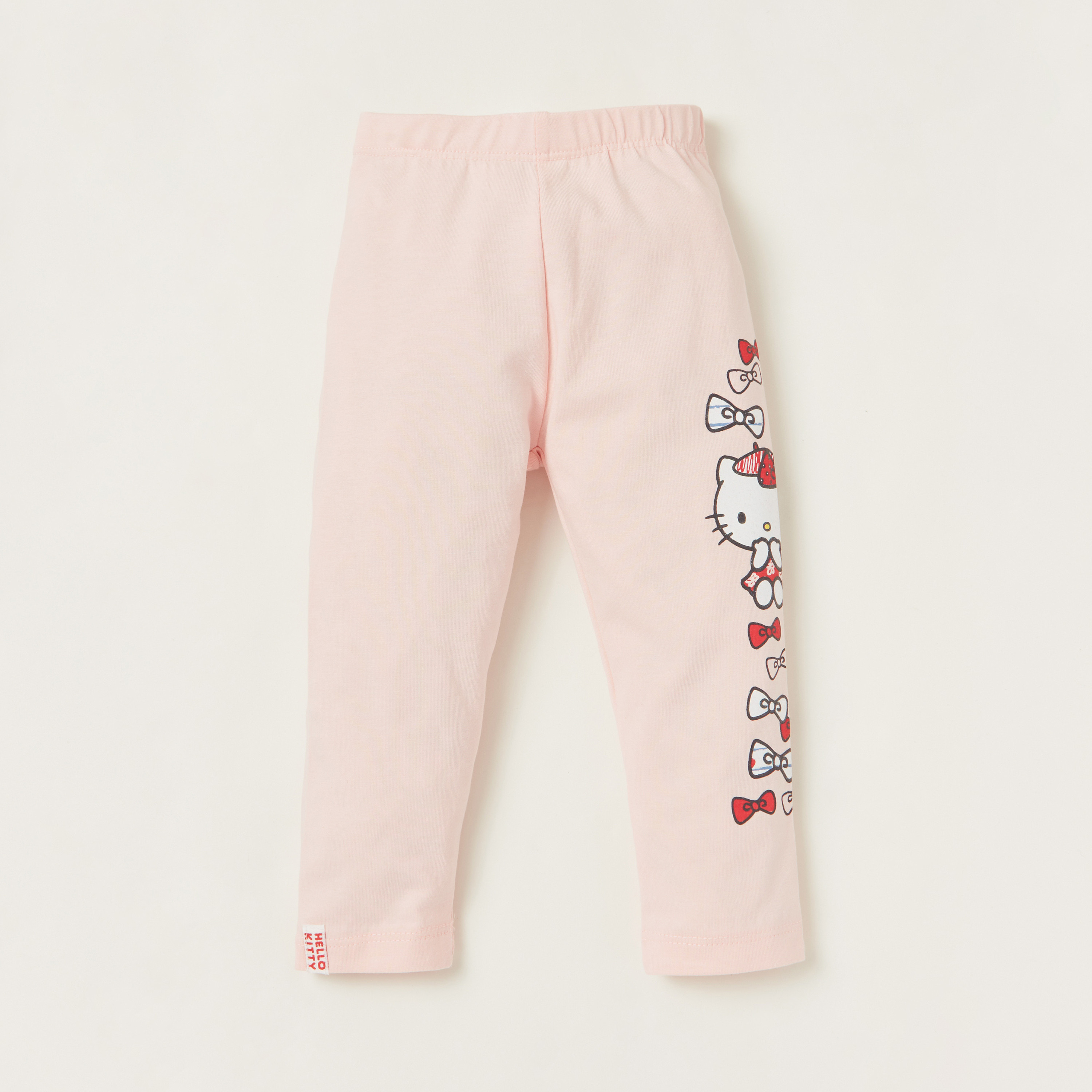 Hello Kitty Print Leggings with Elasticised Waistband - Set of 2-baby-girls-clothing-bottoms-leggings-image-2