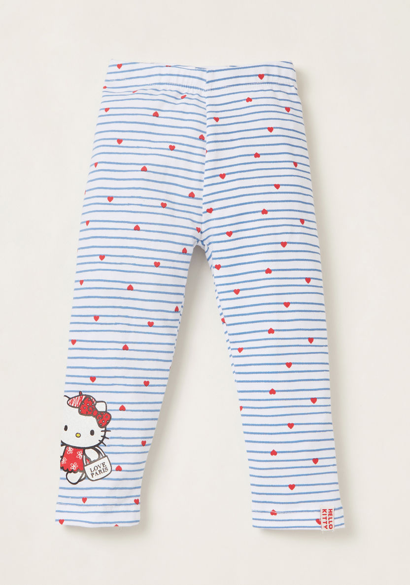 Hello Kitty Print Leggings with Elasticised Waistband - Set of 2-Leggings-image-2